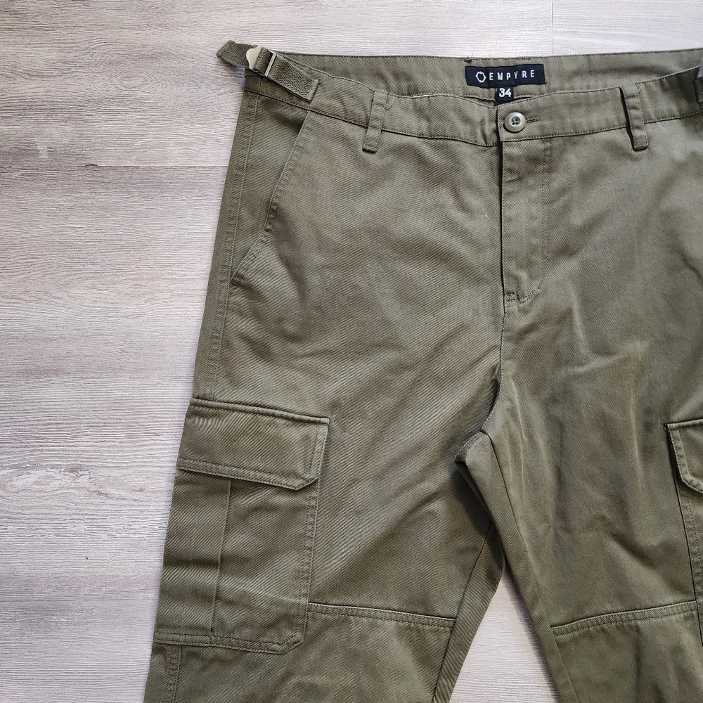 Empyre Utility Cargo Pants - Olive Green - Size 34 - Picture 5 of 9